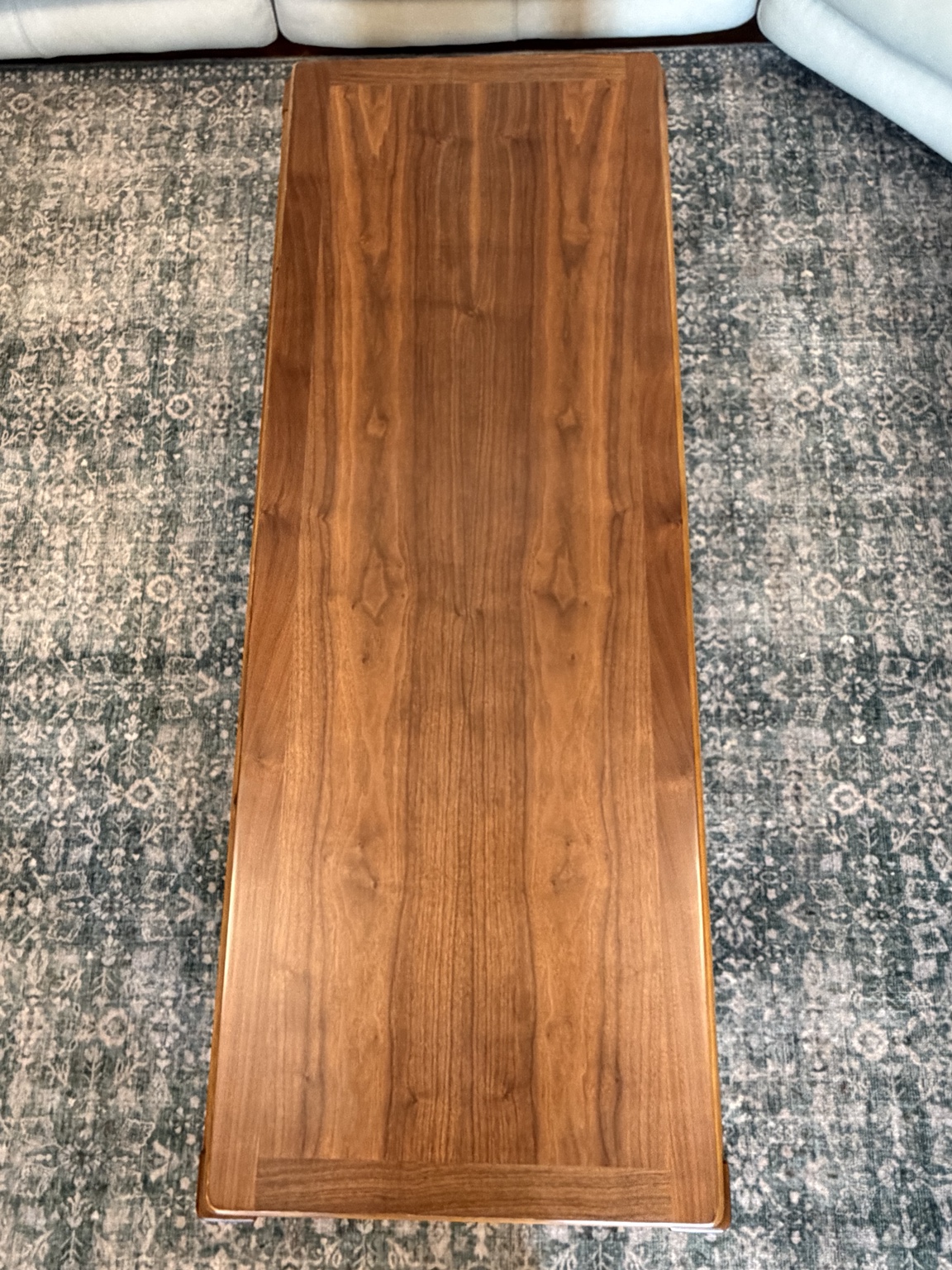 Lane coffee table after restoration with smooth satin finish